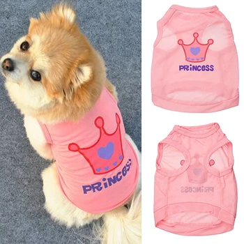 Pet Suns, Kaķis Princese Vēstuli Vainagu T-krekls Veste Vasaras Mētelis Kucēns Kostīmi Pet Apģērbs Apģērbu Tērpi, Suņu Apģērbu