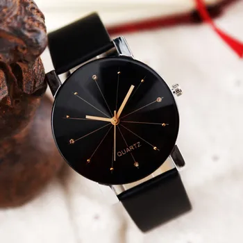 Pāris Skatīties Jaunu Modes Vienkāršs Dizains Kvarca Pulksteņi Sieviešu Vīriešu Ādas Band Siksniņa rokas Pulkstenis zegarek meski montre femme