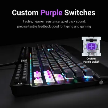 Redragon Jama K550 Mechanical Gaming Keyboard RGB LED Backlit violeta Slēdži Makro Ierakstīšanas Rokas Balsts Pilna Izmēra PC Gamer