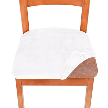 Samta Ēdamistabas Krēsls Sēdeklis Ietver Stiept Tīrtoņa Krāsu Spilvenu Slipcovers Aizsargs H051