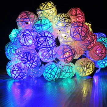 Saules Powered Lampas String 20/40LEDs Gaismas Lentes Žāvētu Ziedu Bumbu, Rotangpalmas Bumbu Ziemassvētki Āra Dārza Dekorēšana Laternas