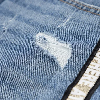 Semir 2021. gada vasarā jaunas džinsa bikses, sieviešu hit krāsu lentes izšūšanas šiks caurumu karstā bikses bija plānas a bikses