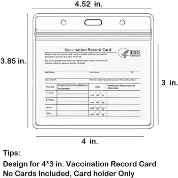 Skaidrs, Vakcinācijas Kartes Protector 4×3 CDC Imunizācijas Žetons Ūdensizturīgs 4x3 Horizontālā Žetons ID Nosaukums Tag Vinila Plastmasas Maisiņš