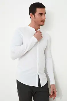 Trendyol Vīriešu Apkalpes Kakla Piqué Adīt Krekls ar garām piedurknēm TMNSS20GO0293
