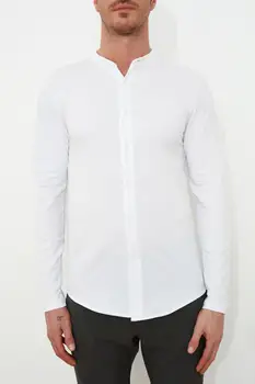 Trendyol Vīriešu Apkalpes Kakla Piqué Adīt Krekls ar garām piedurknēm TMNSS20GO0293