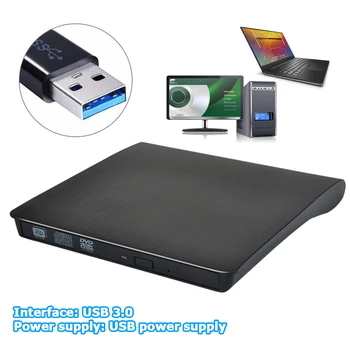 USB 3.0 Portable Optisko Disku Ultra Slim CD / DVD ROM, Ārējo CD Disku Rakstītāju, DVD ROM Portatil Lector DVD Externo