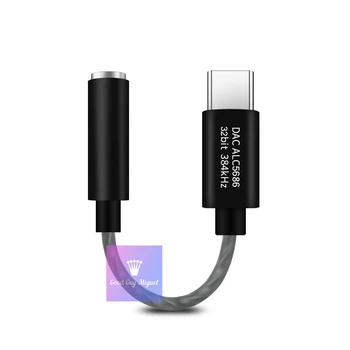 USB Type C līdz 3,5 mm Austiņu Ligzda APK Adapteri 32 bitu 384KHz Realtek ALC5686 USB 3 5 SAMSUNG Redmi Huawei Honor Pikseļu Win10