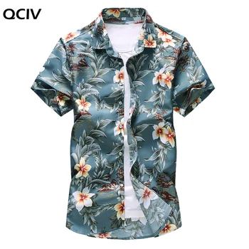 Vīriešu personības ziedu iespiesti gadījuma Īsām piedurknēm krekli camisa masculina modes Pludmale Havaju Krekls apģērbu 5XL 6XL 7xl