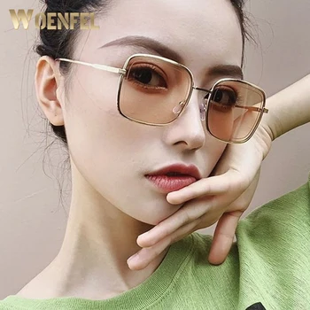 WOENFEL Modes Saulesbrilles Sieviešu Vintage Retro Dizainers, Saules Brilles Toņos Laukumā Luksusa Zīmolu Taisnstūra Sieviešu Brilles