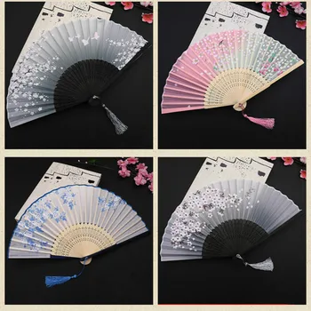 Ķīniešu Stilā Seno Klasisko Stilu, Foldable Hand Ventilators Dāma Vasarā ar Locīšanas Seno Bambusa Ventilators