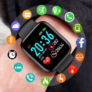 Ūdensizturīgs Digitālā Smart 1.44 collu sporta skatīties Vīriešu pulksteņi ciparu led elektroniskais pulkstenis Custom tapetes Sieviešu rokas pulkstenis