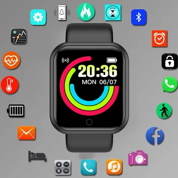 Ūdensizturīgs Digitālā Smart 1.44 collu sporta skatīties Vīriešu pulksteņi ciparu led elektroniskais pulkstenis Custom tapetes Sieviešu rokas pulkstenis
